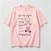 Casual Short Sleeve Tshirt 100 Pure Cotton Lovely Hand Drawn Dog Korean Letter Graphic Oversized Couple Tees