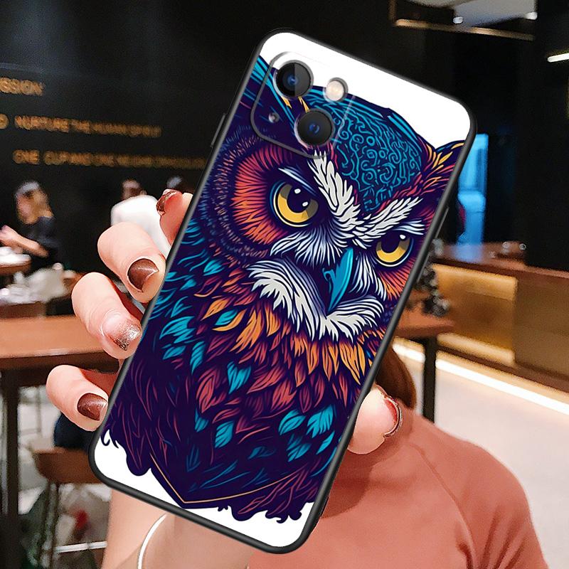 Cartoon Owl Phone Case For iPhone 16 Pro Max 15 14 12 11 13 Pro Max Plus 12 13 Mini XR 16e Funda Silione Cover