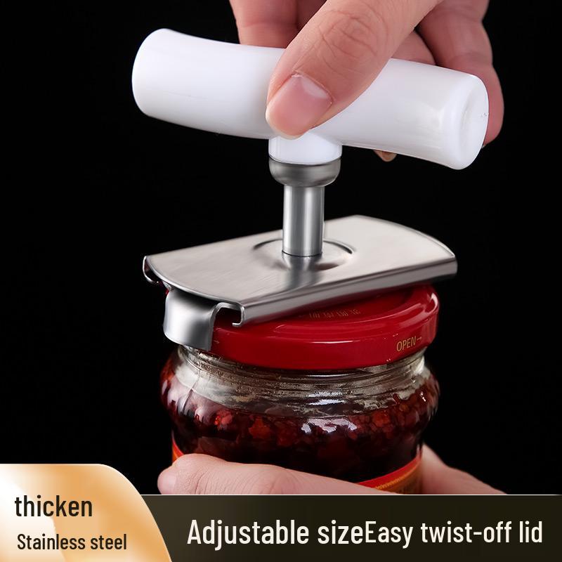 Multi-Purpose Stainless Steel Opener: Can, Bottle, Twist-off, and Screw Cap Non-slip Tool