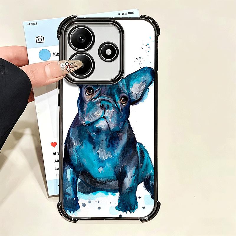 French Bulldog Dog Pug Design Plating Phone Case For Xiaomi Poco X5 X6 X7 X8 Pro Max F8 Ultra F7 M8 M7 M5S Redmi 15C 15 14C 13C