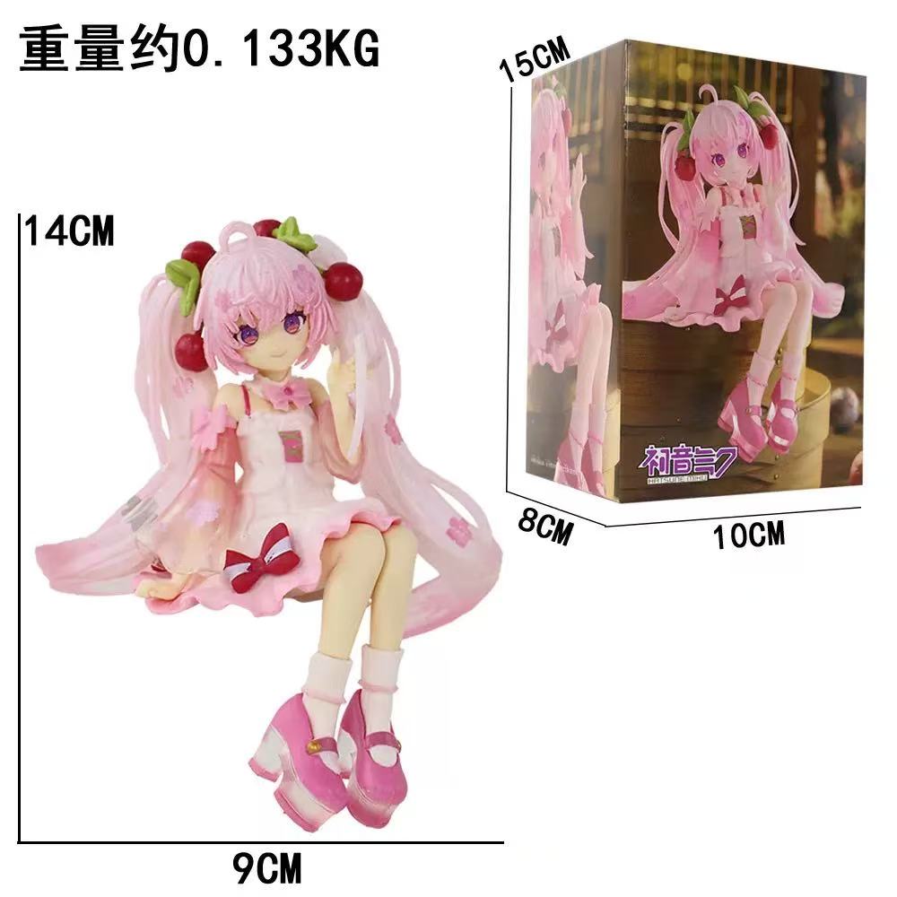 Anime Figur Hatsune Miku 21cm Sakura Miku Sakura Dress Figure Anime PVC Toys Gifts Collections Figurine