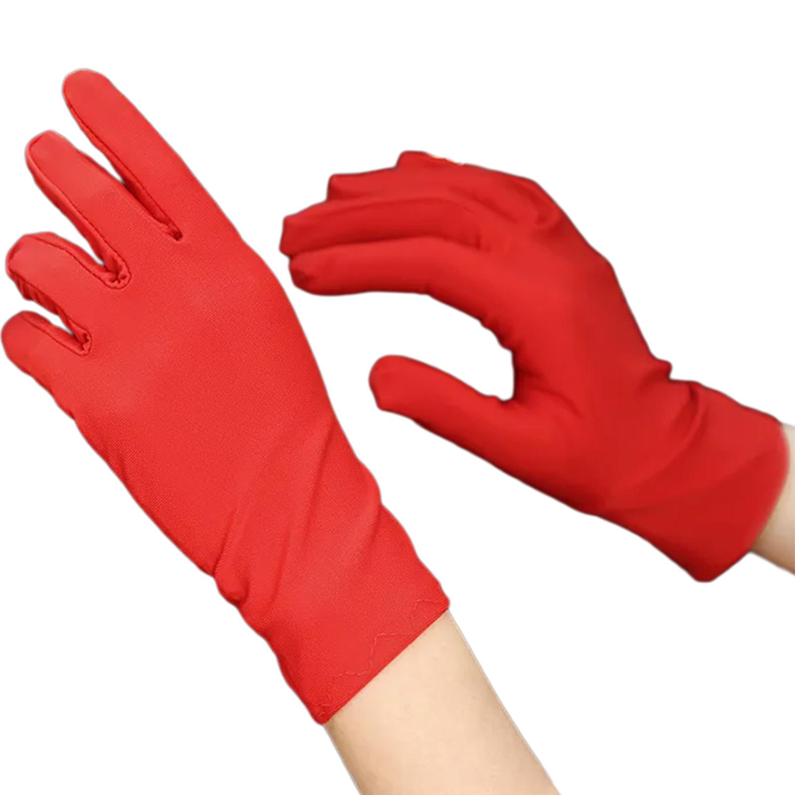 

2 шт. утолщенные эластичные перчатки с подкладкой, однотонные женские ювелирные варежки для деловых людей и мероприятий 3