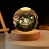 6CM USB LED Night Light, Galaxy Crystal Ball Lamp, 3D Planet Moon Lamp, Home Decoration