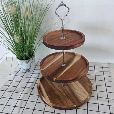 ZISIZ Wooden Three-Tier Dessert Serving Stand