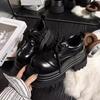 Mocassins Rétro Femme Mode 2025 Printemps Nouveauté Marque de Luxe Augmenter Semelle Épaisse Chaussures Oxford en Cuir à Lacets Travail Extérieur Chaussures à Plateforme
