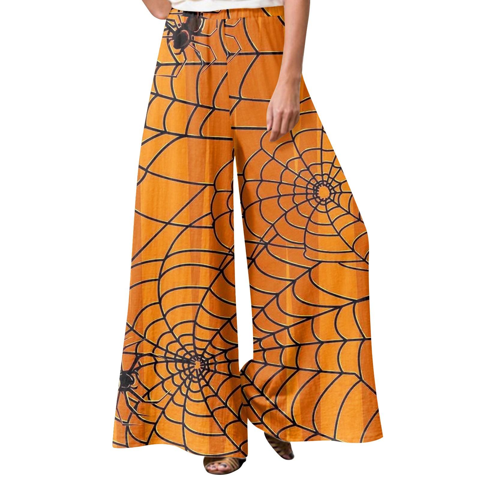 

Женские зимние спортивные штаны с принтом на Хэллоуин Повседневные брюки Женские флисовые спортивные штаны Широкие прямые брюки XXXXL оранжевый