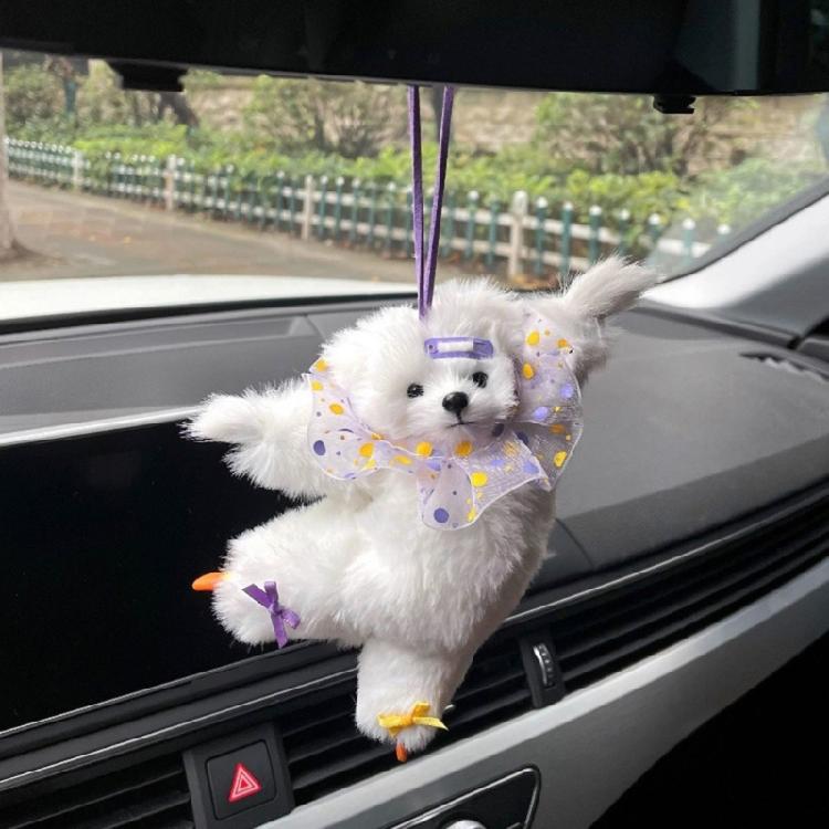 Ballet Bear Keychain Plush Hanging Ornament for Bags Keys Car Interior Pendant Decoration Daily Use Keyring Accessories