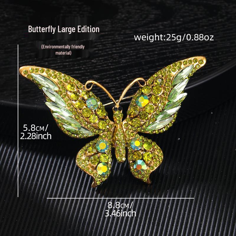 

Экологичная высококачественная винтажная брошь-бабочка из хрусталя - Элегантный модный аксессуар для женщин