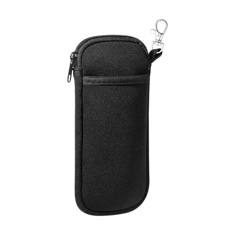 Neoprene Phone Pouch Multiple Compartment Storage For Smartphone Earphones Cable Secure Zippered Closure Compact Carry