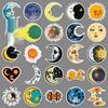 50 Retro Fantasy Sun Moon Star Cloud Stickers - Waterproof Cartoon Decor for Car, Tablet, Helmet