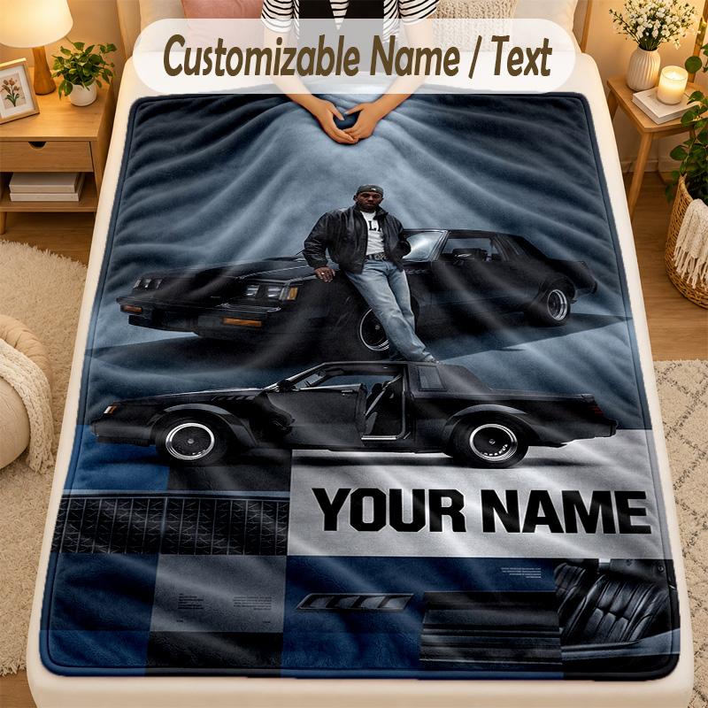 Flannel BlanketKendrick Lamar Custom Name Text Personalized Soft Warm Throw Blanket Home Decor Gift