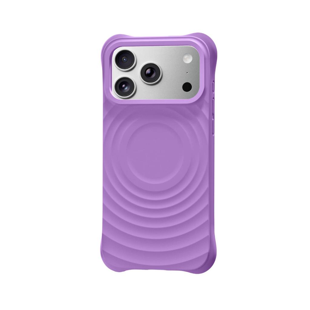 Compatible with Apple iPhone 17 Pro Max Magnetic Wave Pattern Silicone Phone Case with Camera Button Protection.
