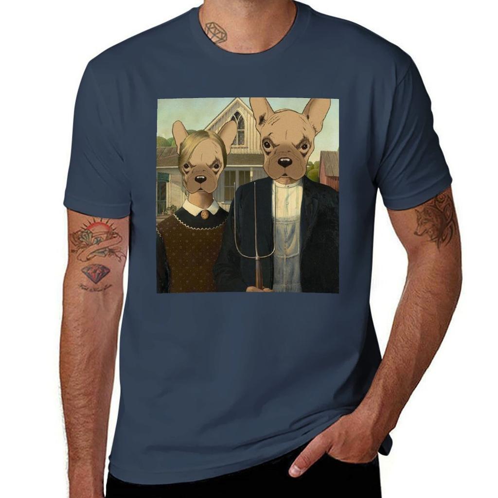The American Frenchies T-Shirt Printed T Shirts for Man Mens Graphic T Shirts T-Shirt