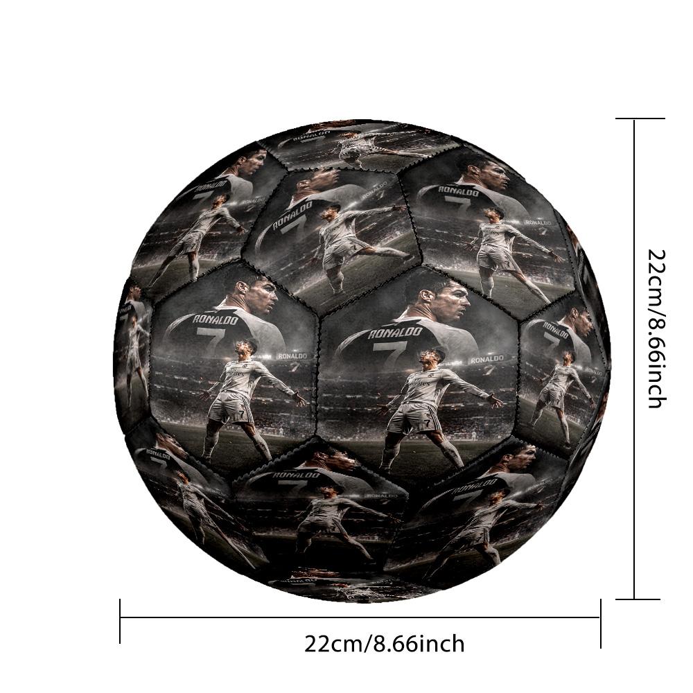 Ronaldo's Geometric Soccer Player Art Soccer Ball Size 5 Football Machine-Stitched Indoor/Outdoor Universal Football Surprise Collection Gift