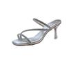 High heels women's summer new rhinestone square heel with sandals fashion outer slippers