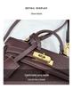 Large Capacity Lychee Pattern Kelly Bag - Versatile Fashion Handbag with Lock Buckle