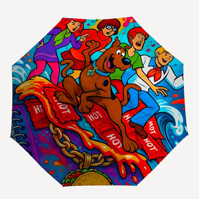 

1pc Scooby-Doo Mystery 8-Ribs Sturdy Frame, Automatic Open/Close, Durable & Colorful Ideal for Beach, Travel, And All Seasons, 10251
