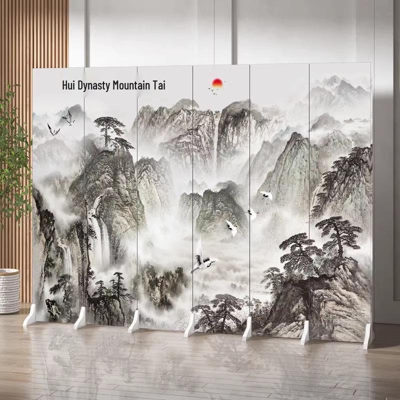 Antique Landscape Folding Screen: Living Room/Entryway Partition