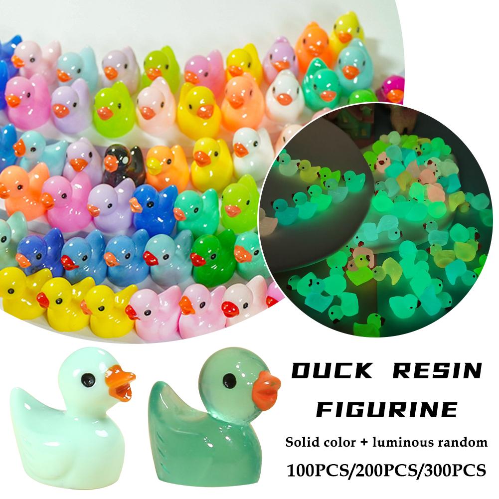 Luminous Mini Ducks Moss Microlandscape Miniature Duck Figurines Fairy Garden Accessories Home Decor Glow In The Dark 100PCS