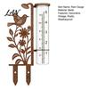 Decorative Bird And Flower Rain Gauge Outdoor, 7.8 Inch Gauges for Measuring Precipitation, Freeze Proof Artistic Metal Gauge, Vintage Garden