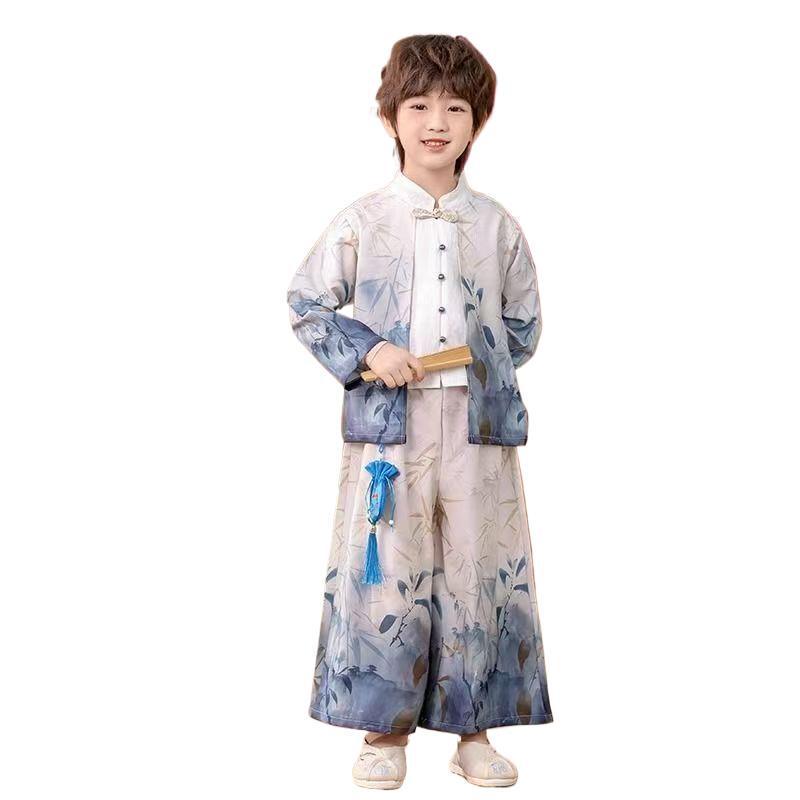 Kids' Traditional Hanfu Costume for Guzheng Performance – Ancient Tang Style for Girls and Boys’ Ceremony