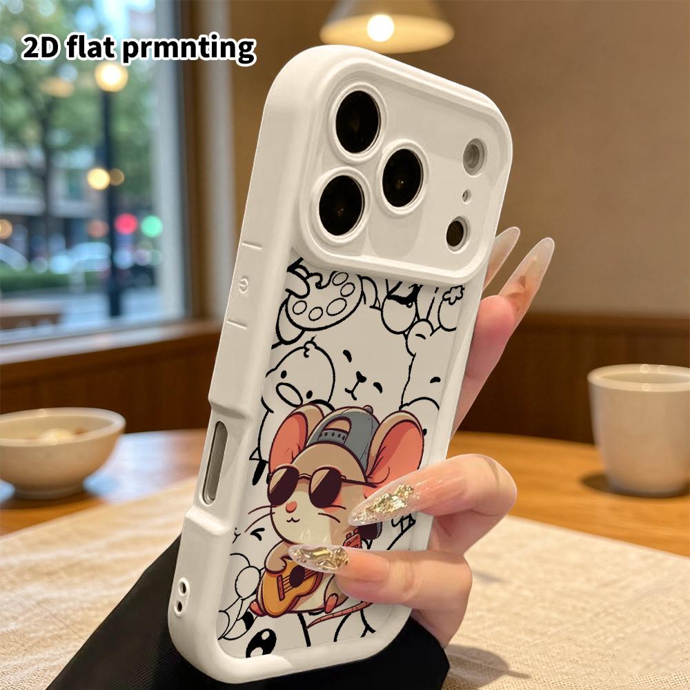 Phone Case: 2D Flat Design, Compatible with iPhone 18 17 16 15 14 13 Pro Protective Cases, Cool Mouse, Perfect Christmas and Halloween Holiday Gift