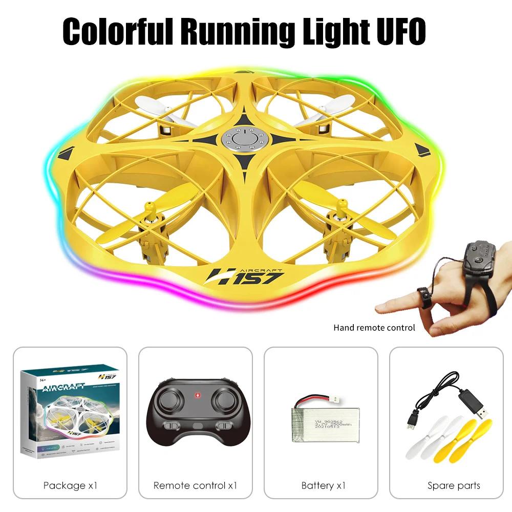 Mini Drone Rc UFO Toy with Led Light Gesture Control 2.4G Radio Controlled Plane Helicopter Dual Mode Airplanes Toys for Boys