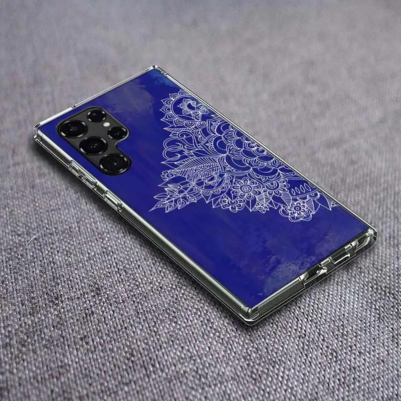 Mandala Chakra Yoga Clear Phone Case for Samsung Galaxy S21 Plus S24 S23 S20 FE S22 S26 Ultra S25 Edge TPU Capa Cases Cover Shoc
