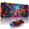 Sakura Scenery Moon Mousepad HD Printing Computer Gamers Desk Mat Locking Edge Non-slip Mouse Pad XXL Keyboard PC Desk Pads