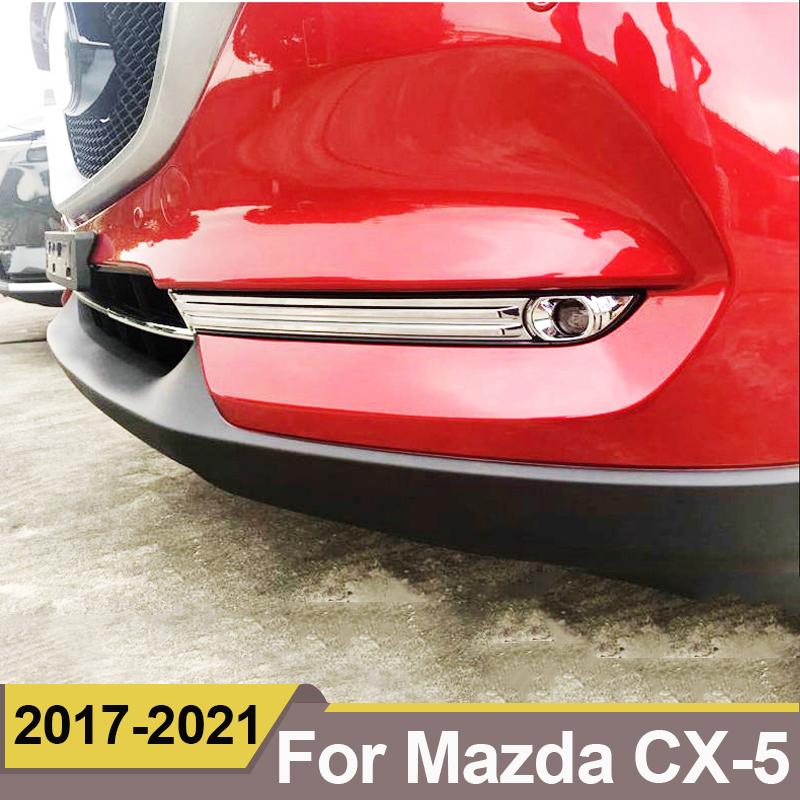 För Mazda CX-5 CX5 2017 2018 ABS Krom Främre Dimljus Lampskydd Trim Stötfångare Reflektor Tillbehör