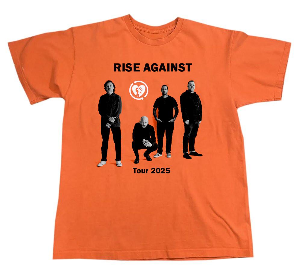 

NEW Rare Rise Against Band Tour 2025 Shirt Orange All Size Gift For Fan AR1320 Unisex T-Shirt S