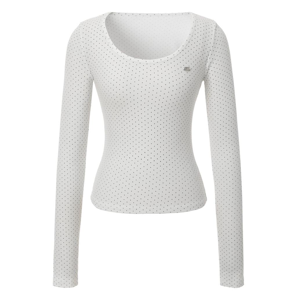 Kakipointeu Dot U-Neck T-Shirt (Ivory)