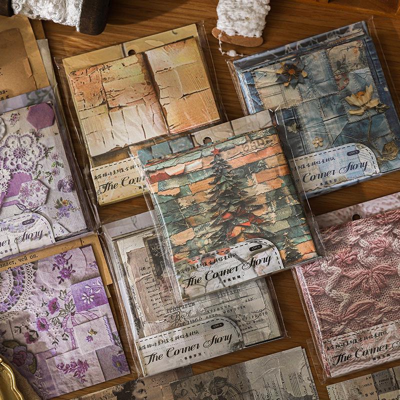 Retro Collage Paper Series: 6 Styles, 45 Tearable Lightweight Sheets
