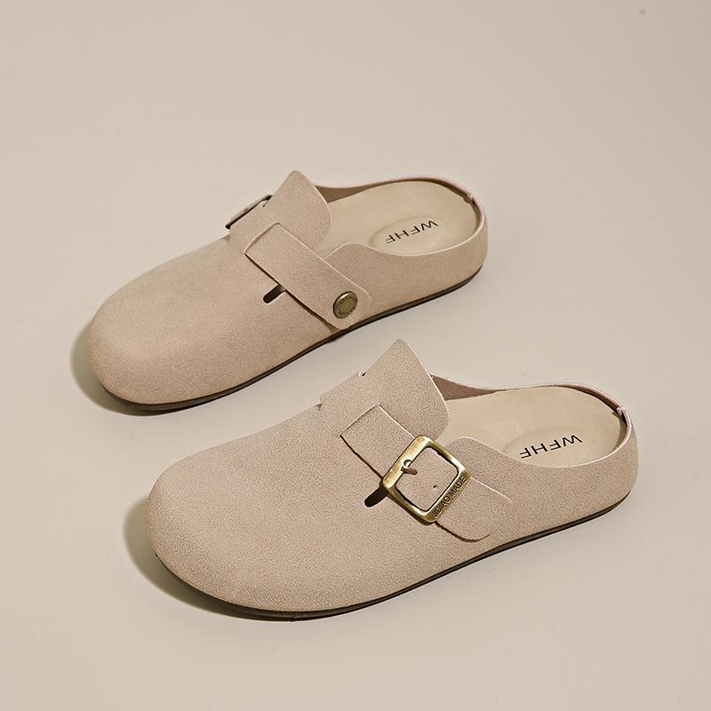 CRLAYDK Women's Footbed Comfortable Slip On Mules House Slippers With Arch Support Ladies Suede Backless Casual Slides Shoes