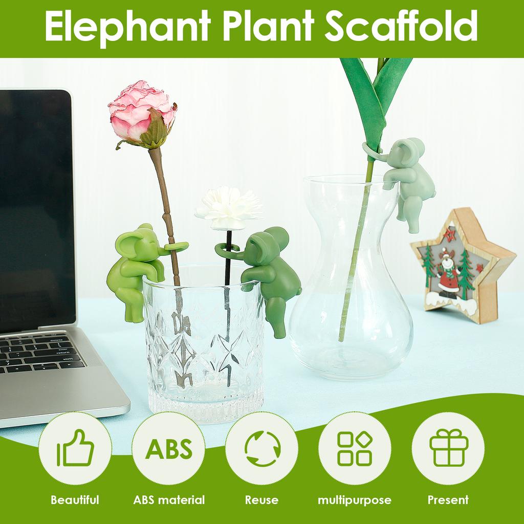 3Pcs Flower Propagation Friends ABS Elephant Shape Plant Holder Flower Pot Decoration for Sprouts Stems Shoots and Cuttings