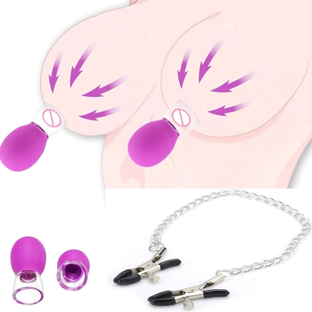 New Nipple Clamps Adjustable Pressure Breast Clips Vacuum Breast Pump Massager Stimulator Cupping Glass Adult Sex Toys for Women