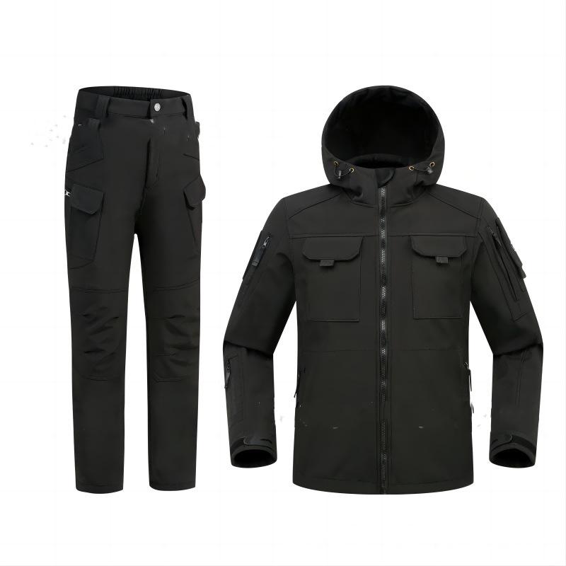 

Men s Winter Mountaineering Clothing Lined Plus Size Pullover Hoodie Loose Solid Color Leisure Pullover Sweater M