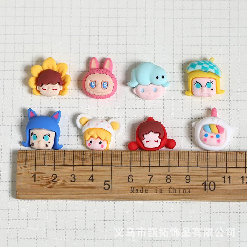 Cartoon Head DIY Resin Accessories: Phone Case, Hair Clip, Cup Decor & Fridge Magnets