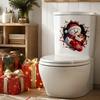 Snowman Pattern Tile Decals Christmas Toilet Decals, 3D Cover Sticker, Waterproof Decor for Bathroom Wall Sticker Holiday Home Lid Decoration