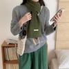 New Style Wool Blended Winter Scarf for Women Solid Color Knitted Korean Style Fresh  Sweet Fashionable and Versatile Warm Scarf