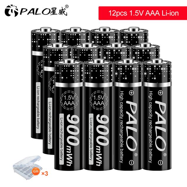 PALO New 1.5V AAA Rechargeable Battery 900mWh 1.5V Li-ion Lithium Li Ion 3A Aaa Batteries for Toy Car Camera Flashlight