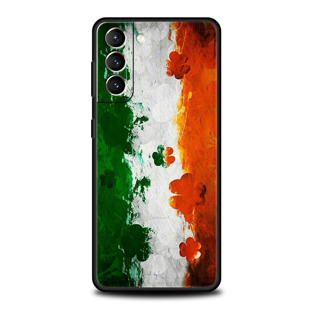 Ireland Flag Phone Case For Samsung Galaxy S25 Edge S24 S23 S22 S21 Ultra S20 FE 5G S10 S10E S9 Plus Soft TPU Cover