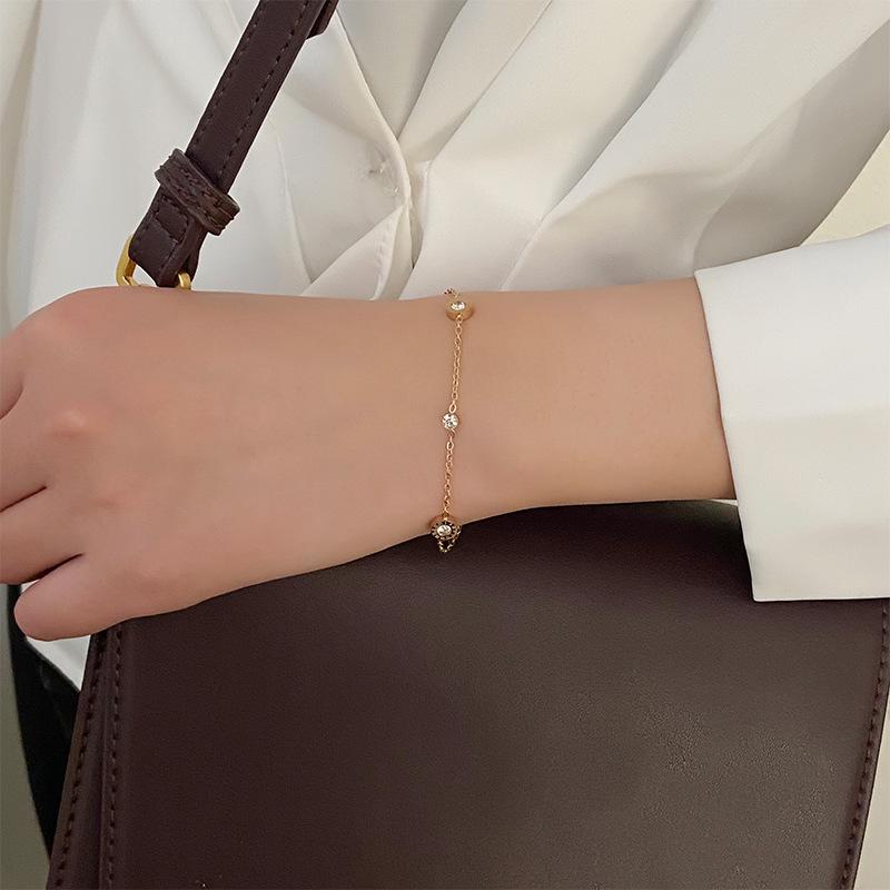 Elegant Minimalist Titanium Steel Diamond Bracelet for Women