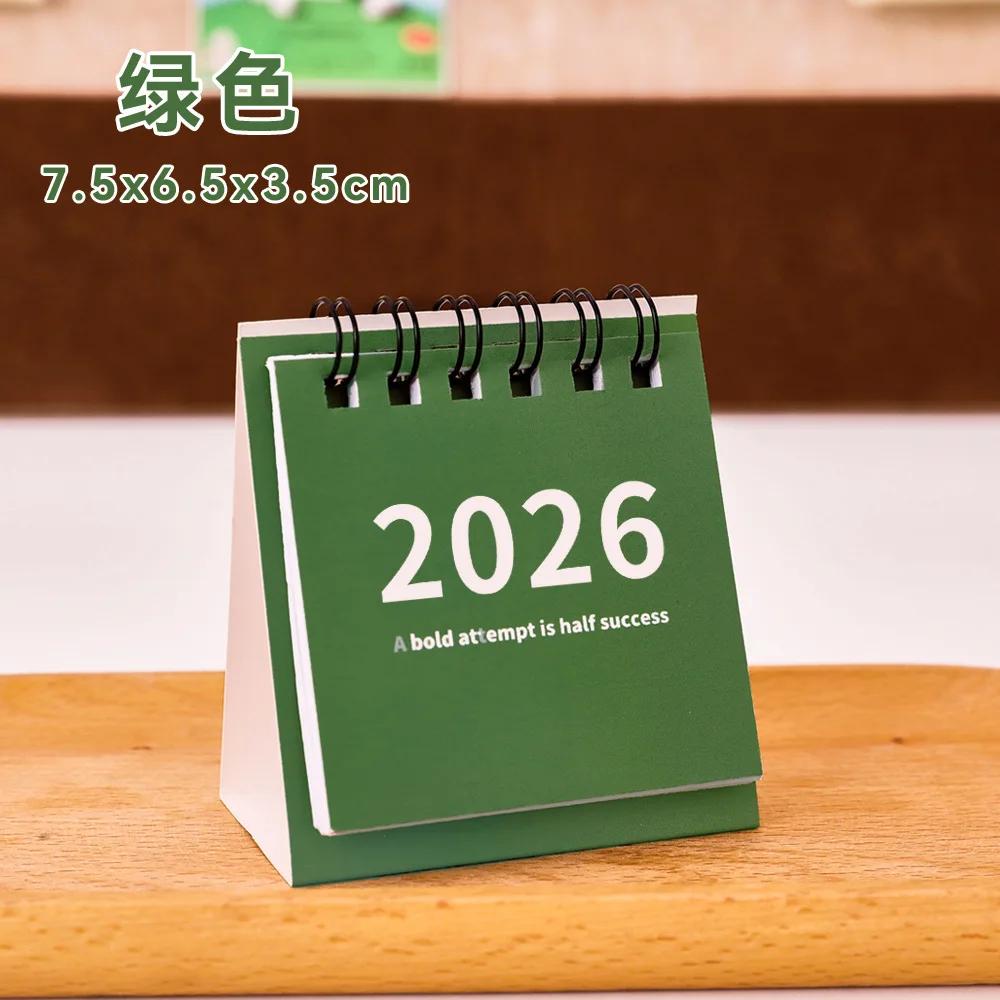 2026 Small Simple Desk Calendar Creative Coil Calendar Planner Desktop Decoration Ornament School Office Stationery
