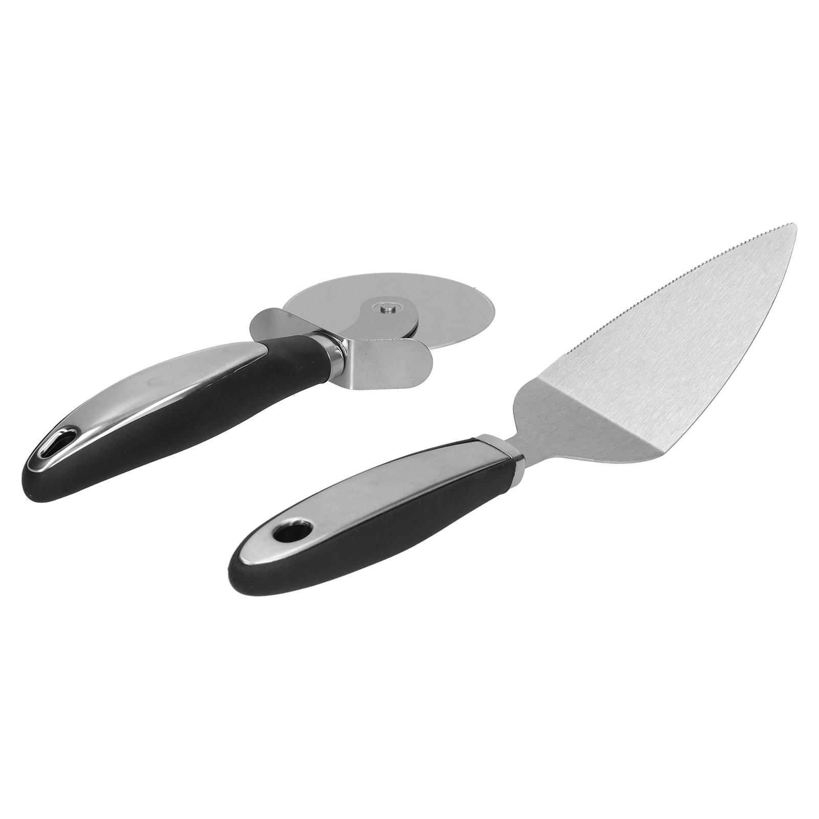 Набор из 2 предметов Лопатка для пиццы Нож для пиццы Лопатка для пиццы из нержавеющей стали Лопата с нескользящей ручкой