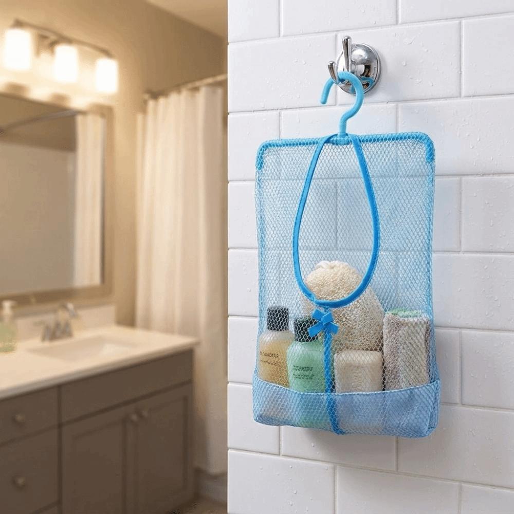 3PCS Breathable Hanging Mesh Storage Bag Space Saving Clothespin Mesh Bag Balcony