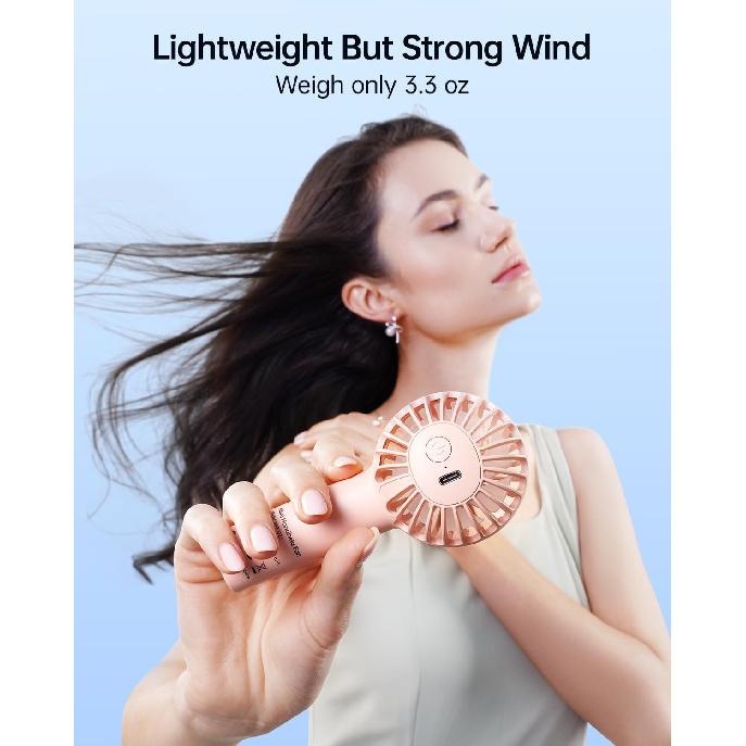 SWEETFULL Mini Portable Fan - Rechargeable Handheld Fan, 3 Speeds Personal Small Hand Gifts for Travel Essentials, Lash, Makeup, Eyelash, Kids,