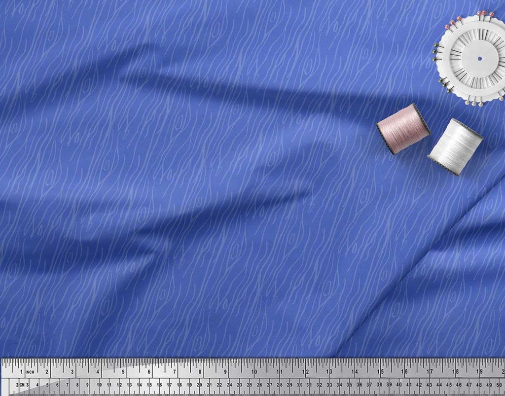 Soimoi Japan Crepe Satin Fabric Wood Grain Texture Fabric Prints By metre 42 Inch