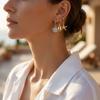 Mermaidcore Ocean Blue Shell Starfish Drop Earrings Set for Women Gold Color Huggie Hoops Summer Beach Vacation Jewelry Gift