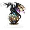 Acrylic Dragon Ornaments Fantasy Statue, Gothic Tabletop Figurine, Mythical Theme Room Decor Desktop Ornament for Office Bedroom Gaming Durable